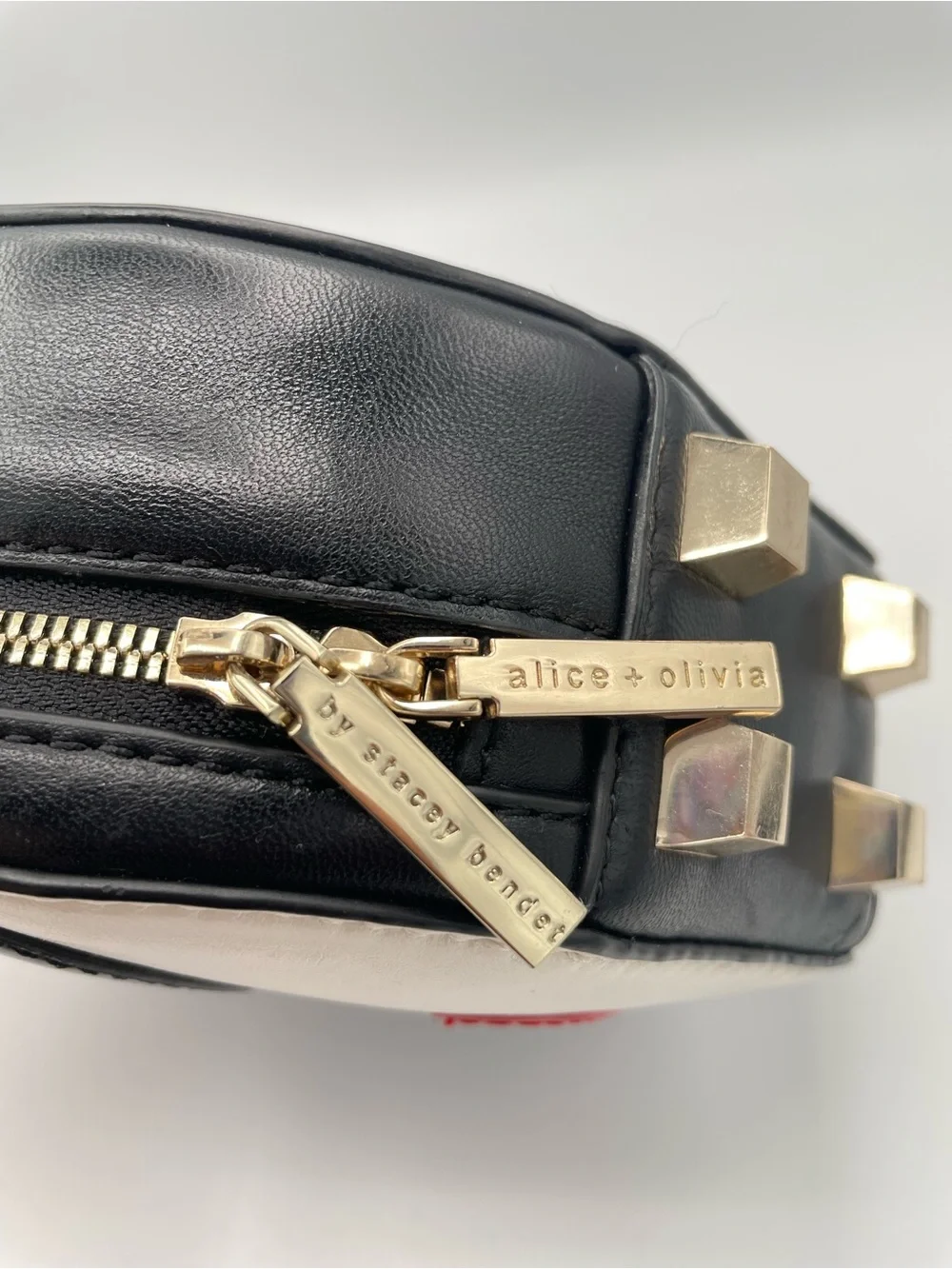 ALICE + OLIVIA Stace Face Circle Leather Bag Round Clutch | Novelty Top Handle